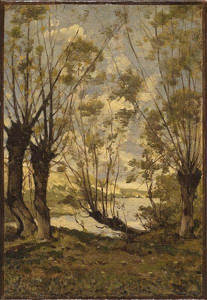 Henri Harpignies Willows on the Banks of the Loire France oil painting art